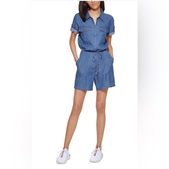 Tommy Hilfiger - Chambray Utility Romper- Size Large - Picture 10 of 12